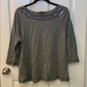 TOMMY BAHAMA Gray 3/4 Sleeve Shirt